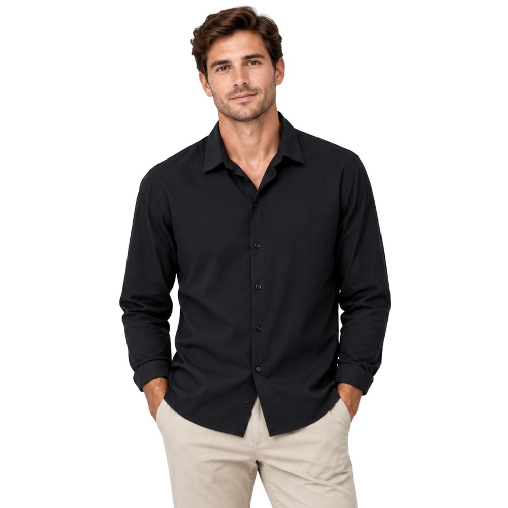 Lululemon Shirt Mens Large Black Long Sleeve Button Down Preppy Athleisure